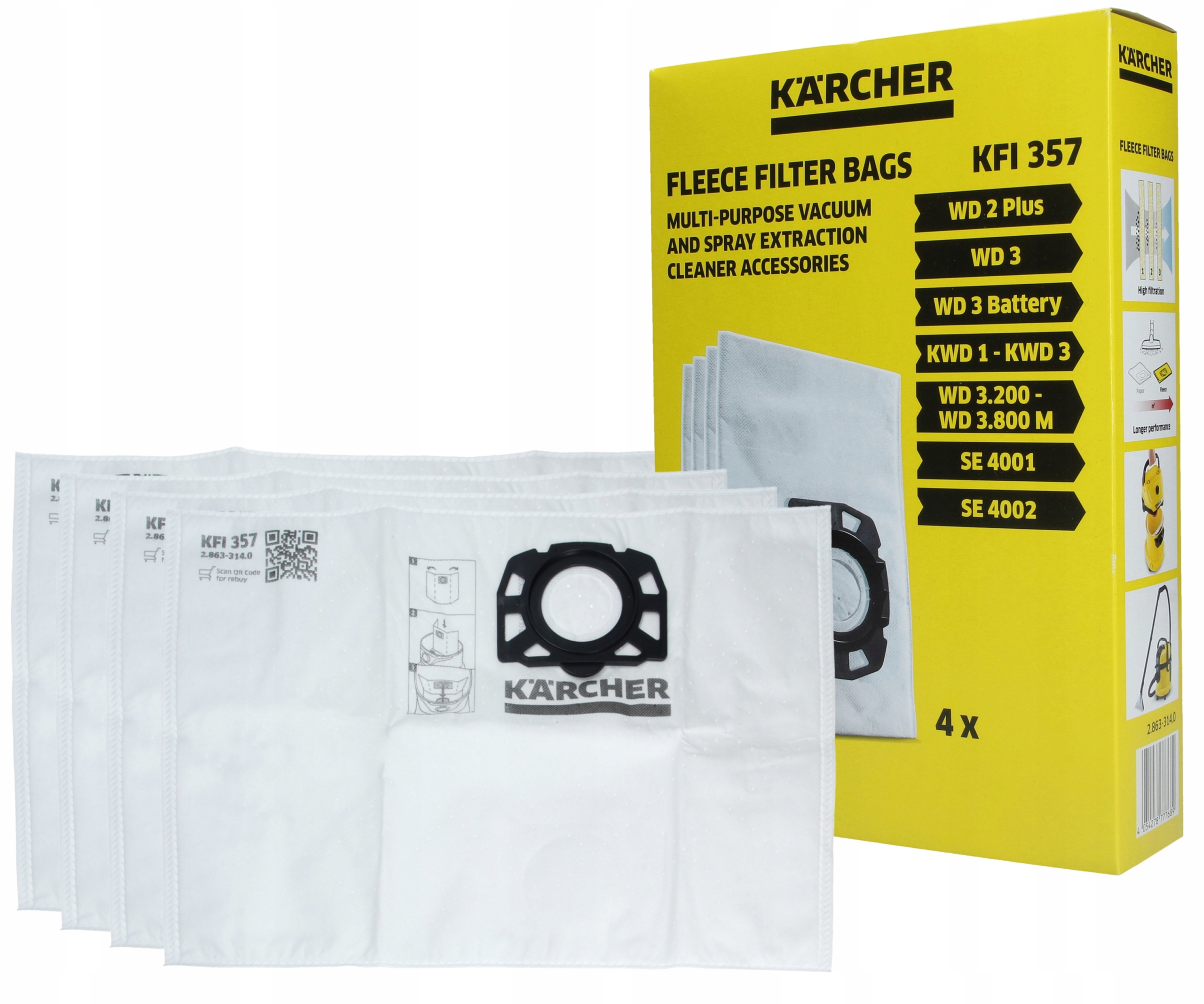 

Worki do odkurzacza Karcher 4szt Kfi 357
