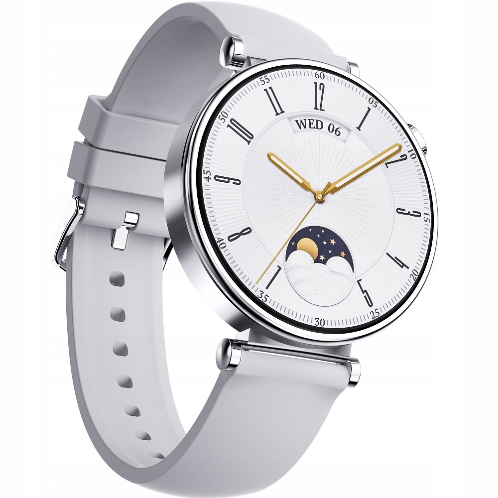 Smartwatch Riversong Glow srebrny z dwoma paskami Amoled Wodoodporny