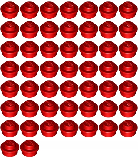 

Lego 4073 1x1 czerwony Nowy (6g) 51 szt.
