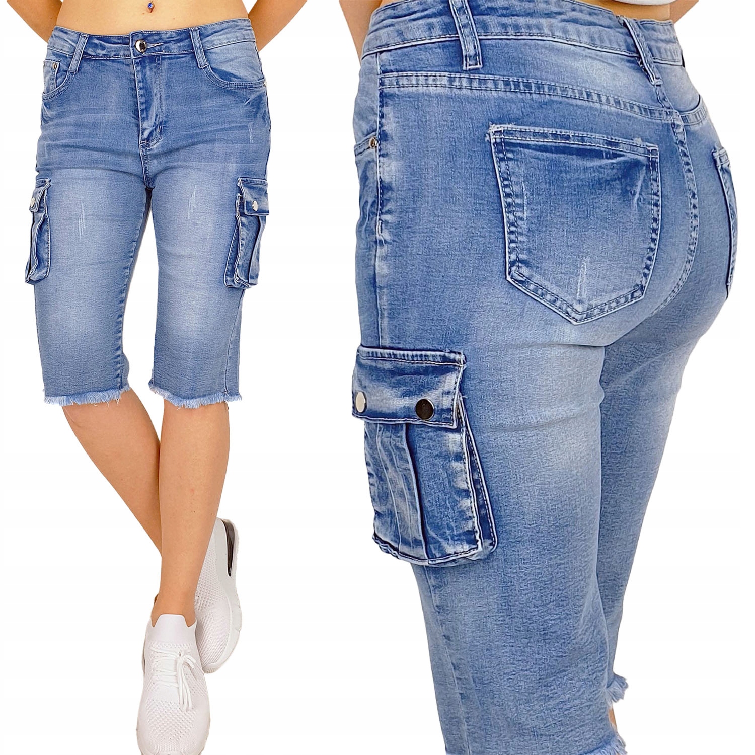 #damskie Spodenki Szorty Jeansowe Bojówki Cargo