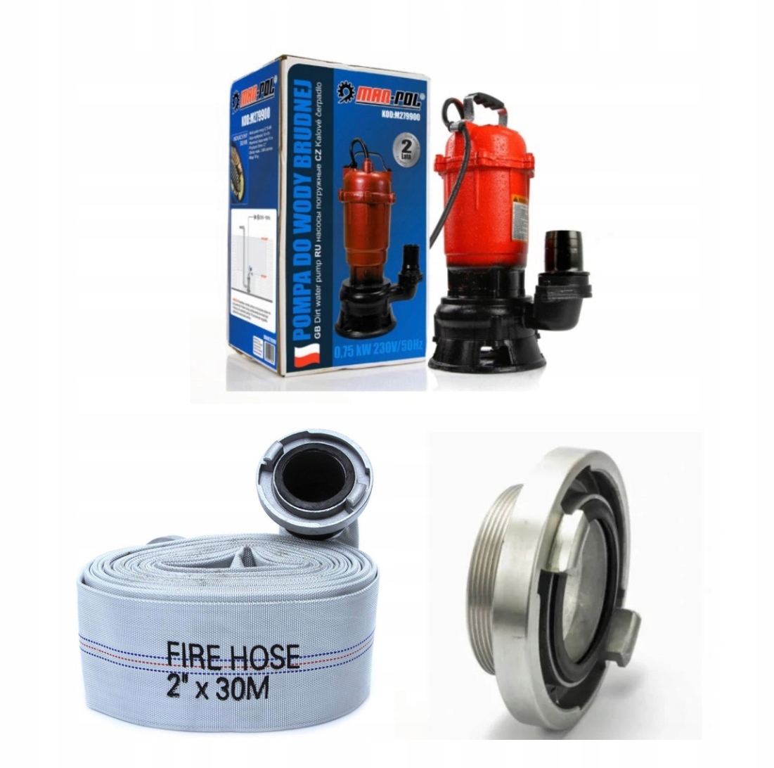 Čerpadlo Na Špinavú Vodu Mar-pol Hasičská Hadica 2" 30 M Rýchlospojka
