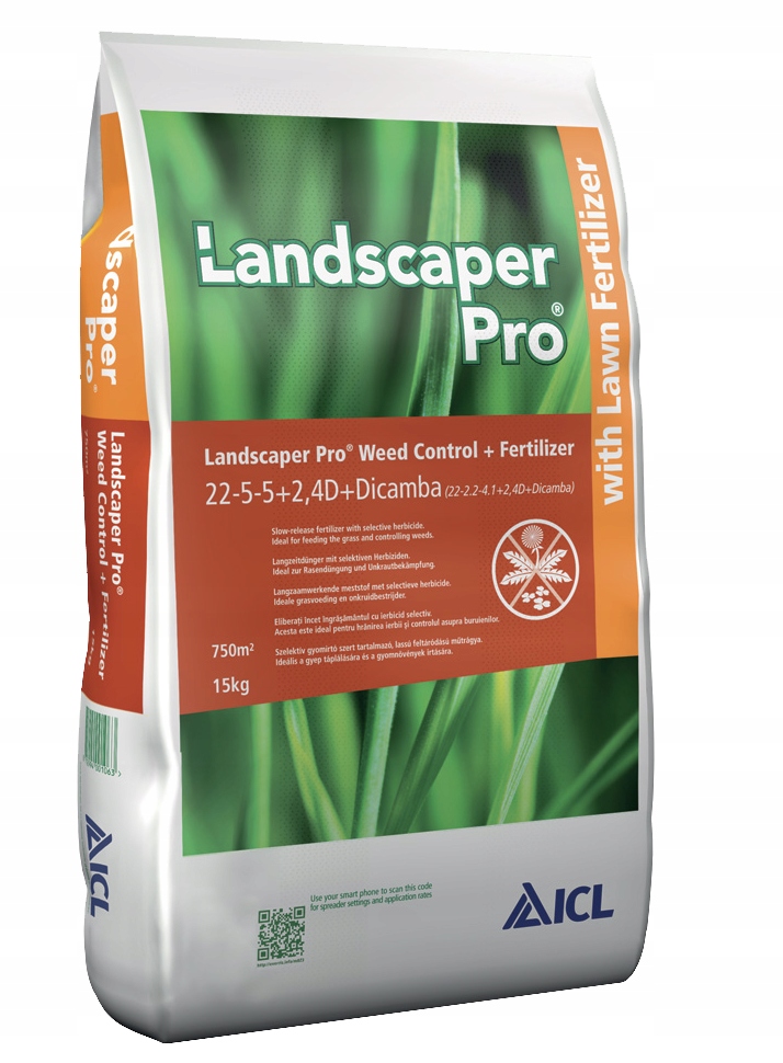 Hnojivo ICL Landscaper Pro Weed Control, +Fertilizer 22-05-05 +2,4D +Dicamb