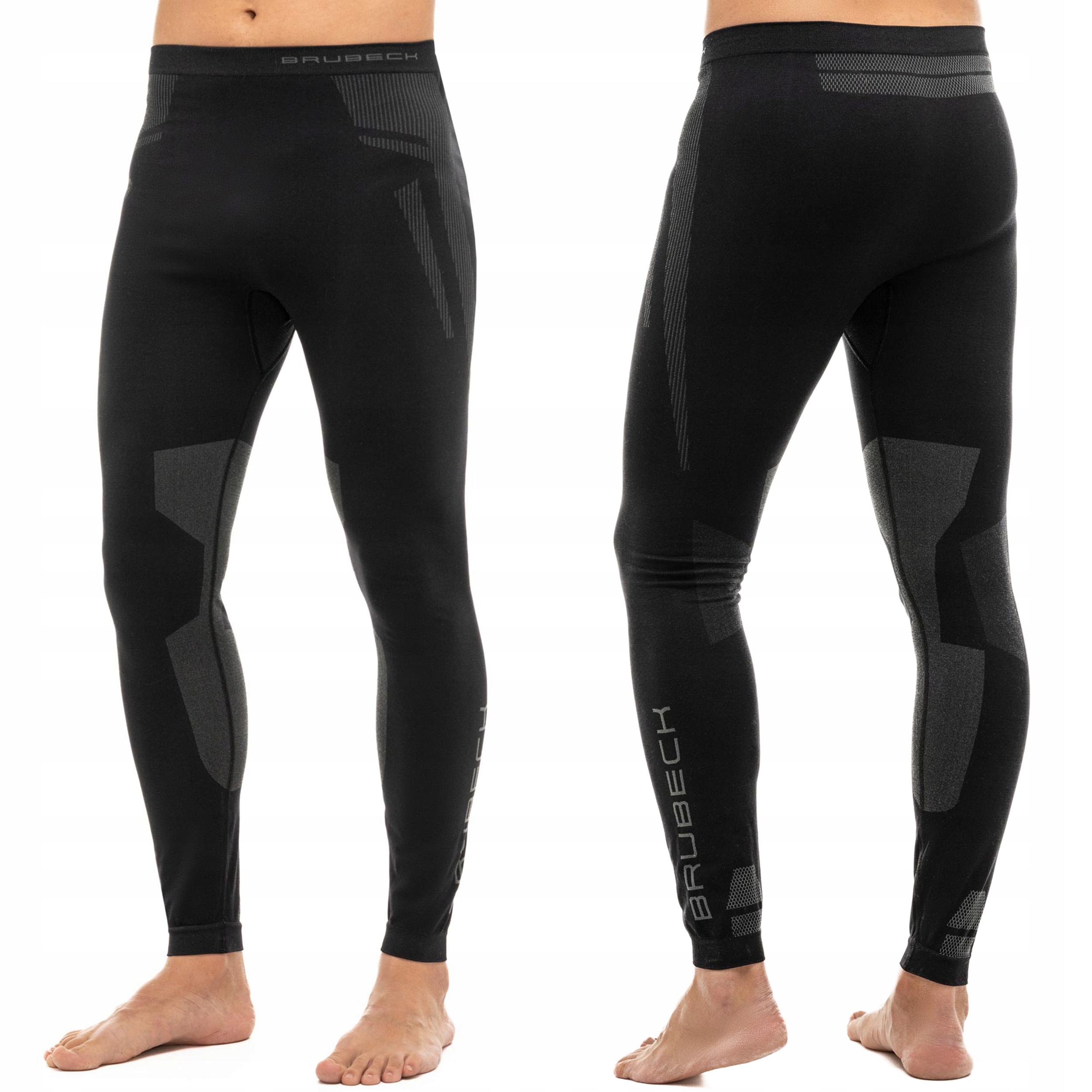 BIELIZNA MĘSKA TERMICZNA BRUBECK DRY KOMPLET BLUZA I SPODNIE S Kolor czarny