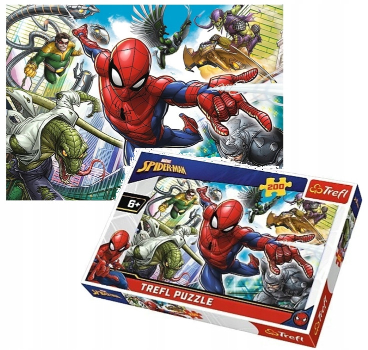 Puzle Marvel Spiderman dla 5 latka 200 elementów! Marka Trefl