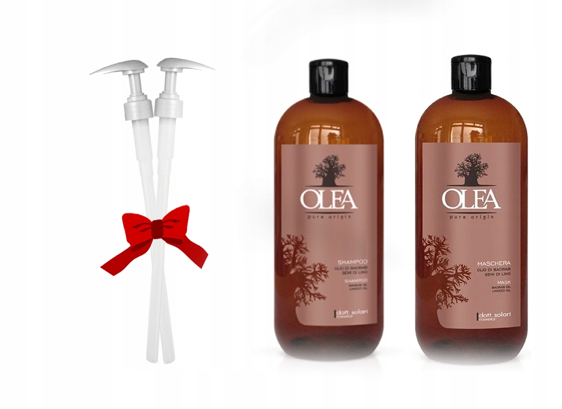 OLEA SZAMPON I MASKA Z BAOBABEM 2x1000ml +2 POMPKI