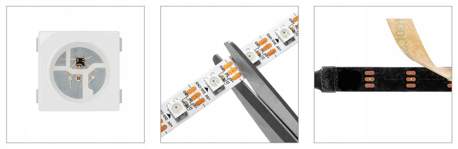 5m taśma WS2812B argb 5V 18W IP65 smart MAGIC led programowalna CZARNA Kod producenta Taśma ARGB