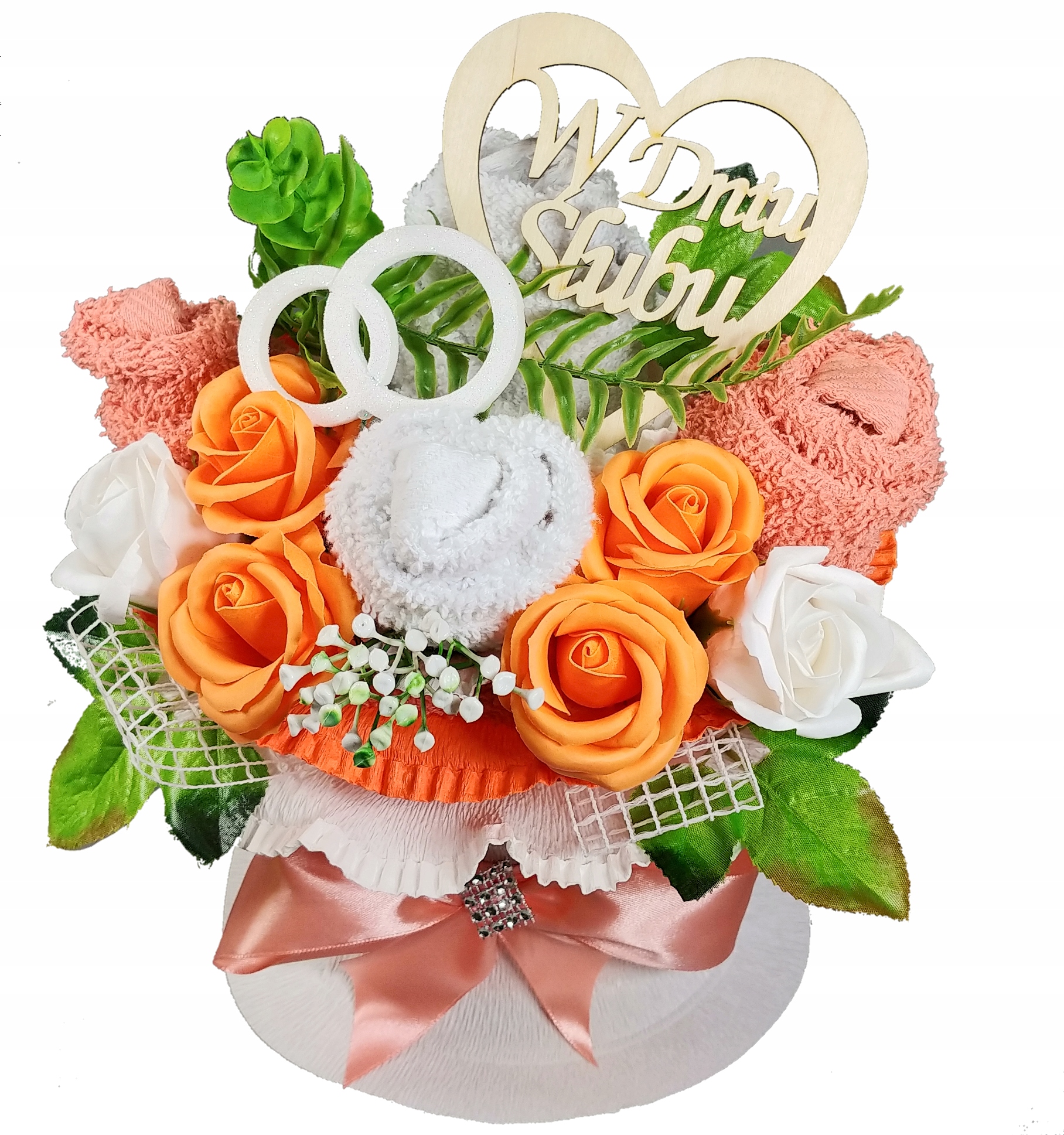 Bukiet z Ręczników Na Ślub Pachnące róże mydlane Ręczniki 50X100CM