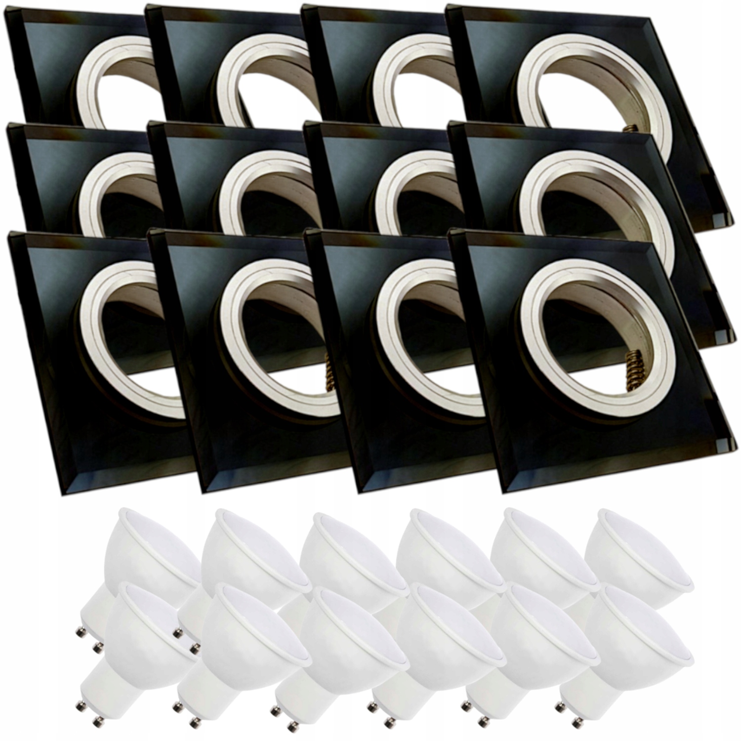 12 x Skleněné Stropní Svítidlo Zapuštěné Do Stropu Křišťál Led Žárovky 5W