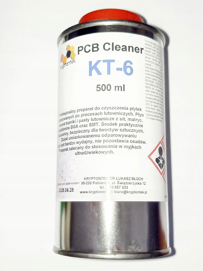 PŁYN PCB CLEANER KT-6 DO CZYSZCZENIA PŁYTEK DRUKOWANYCH 500ML