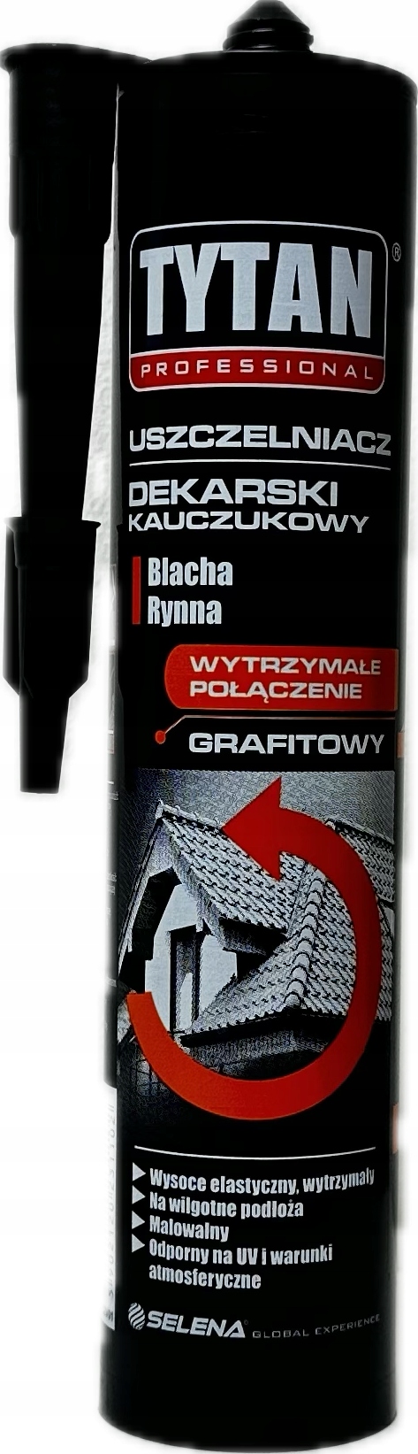 Uszczelniacz dekarski 280ml kauczukowy do uszczelnień TYTAN grafit Pojemność 280 l