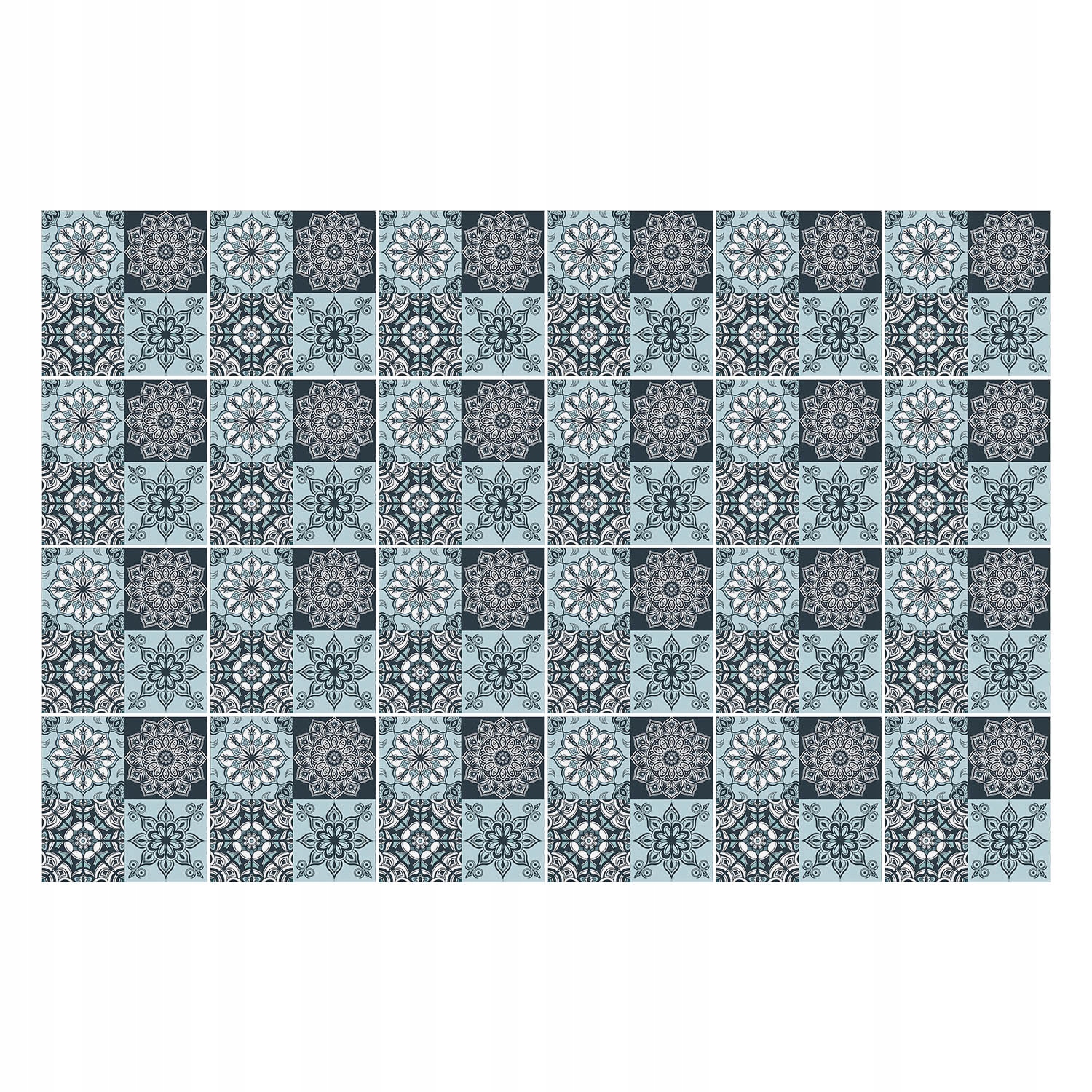 Samolepka Samolepicí na dlaždice Květinové ornamenty 24 ks 20 x 20 cm