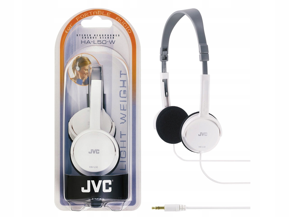 

Słuchawki stereo białe Jvc HA-L50