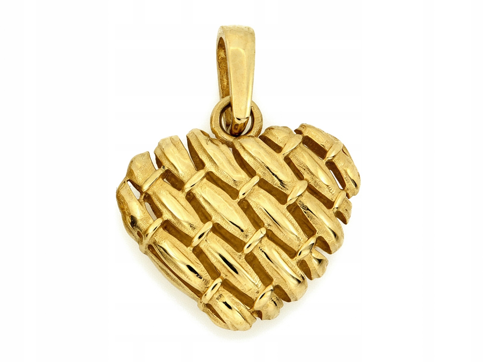 Zlatý přívěsek 585 Konvexní srdce Ažurové srdíčko 0.95g ažur