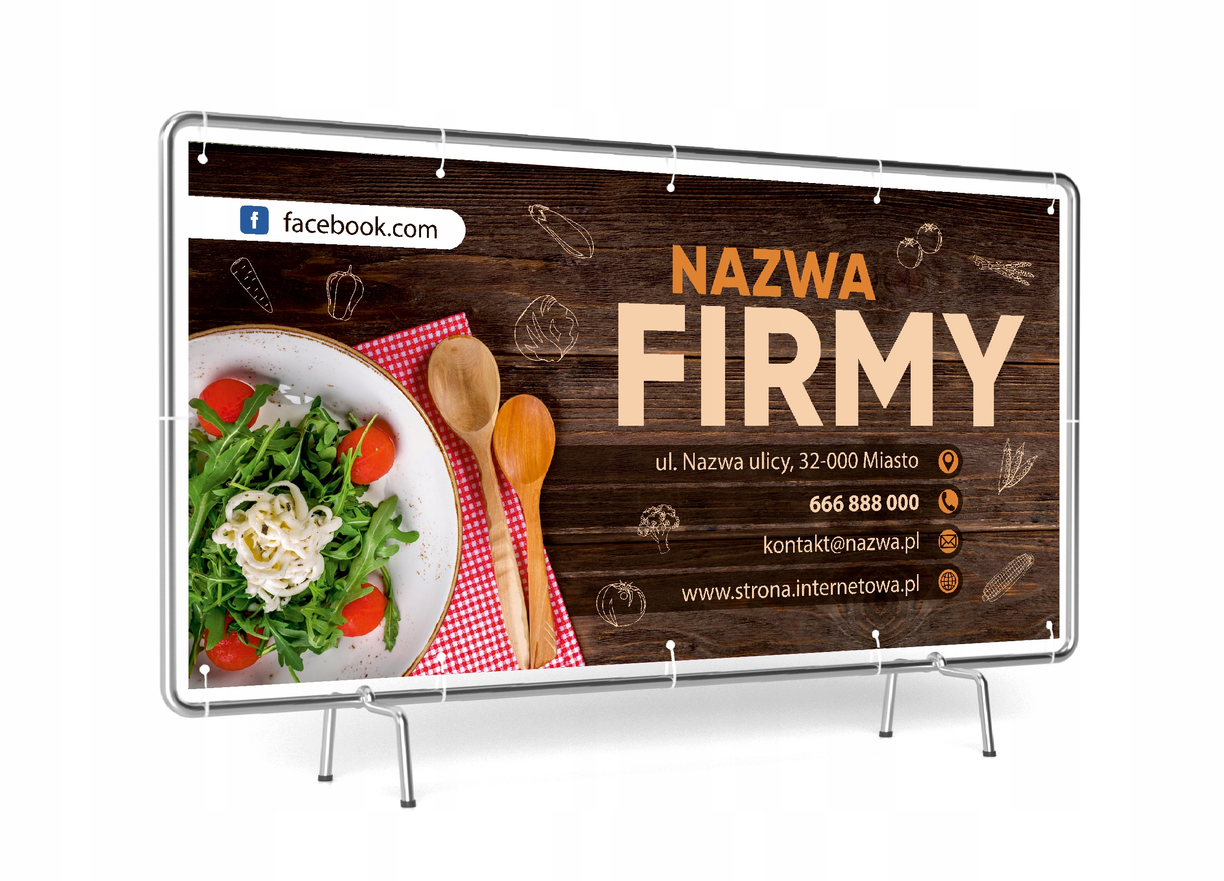 BANER REKLAMOWY 1x2m RESTAURACJA BAR SZABLONY • Cena, Opinie • Banery ...