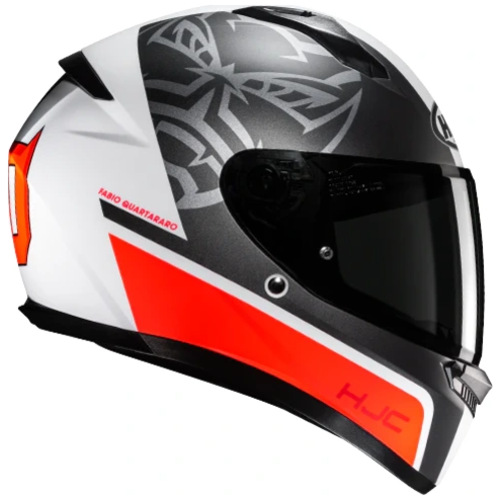 Kask HJC C10 FQ20 Black/white/red semi flat XS czarny/biały/czerwony półmat Homologacja europejska ECE R22-06
