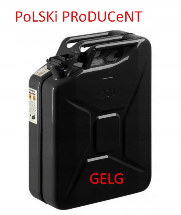 Kanister MeTaLOWY Na Paliwo Olej 20L Gelg Czarny Produkcja Polska