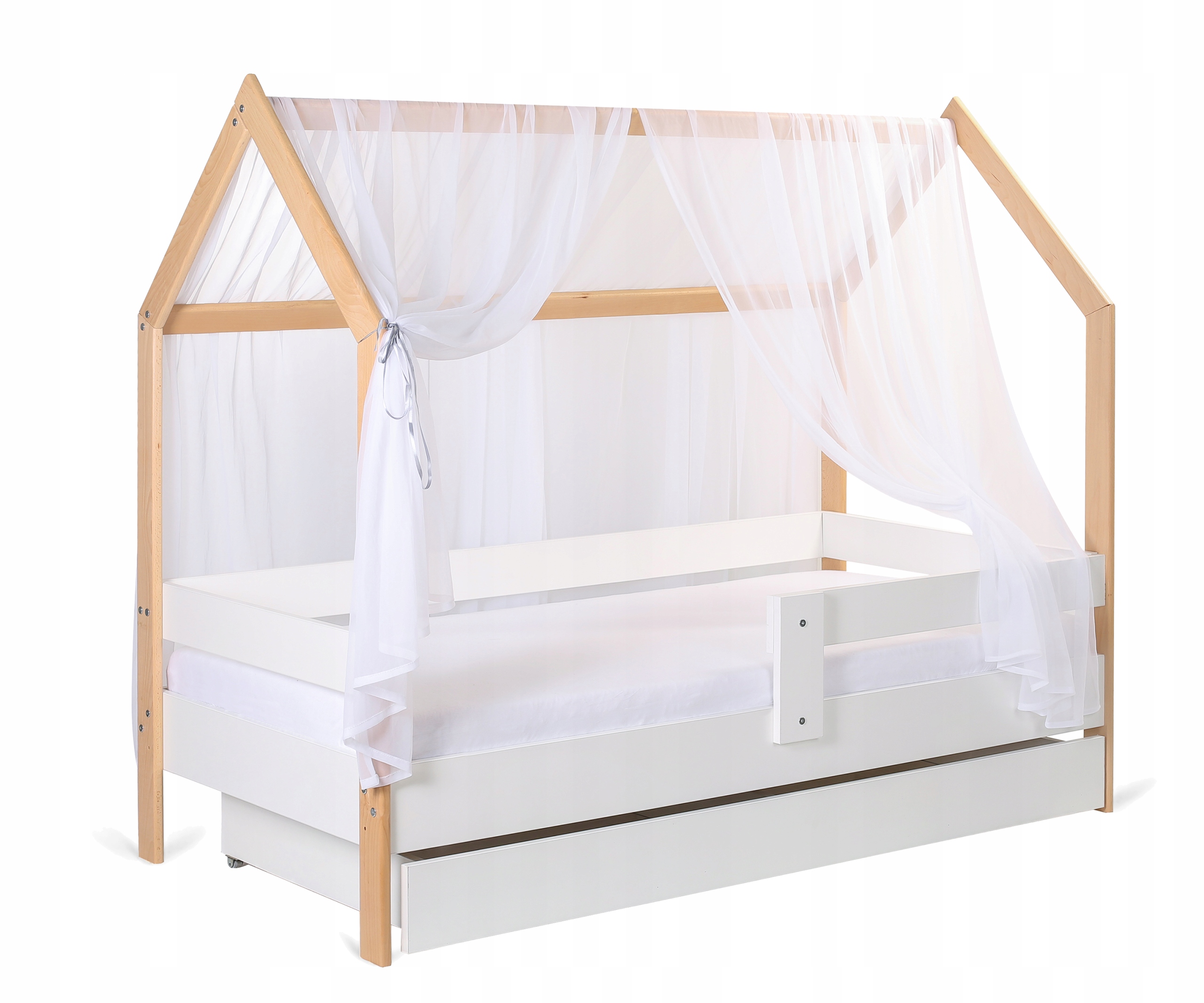 

Łóżko domek z drewna bukowego 180x80 materac 9cm