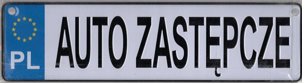 

Tablica Rejestracyjna Imienna metal Auto Zastępcze