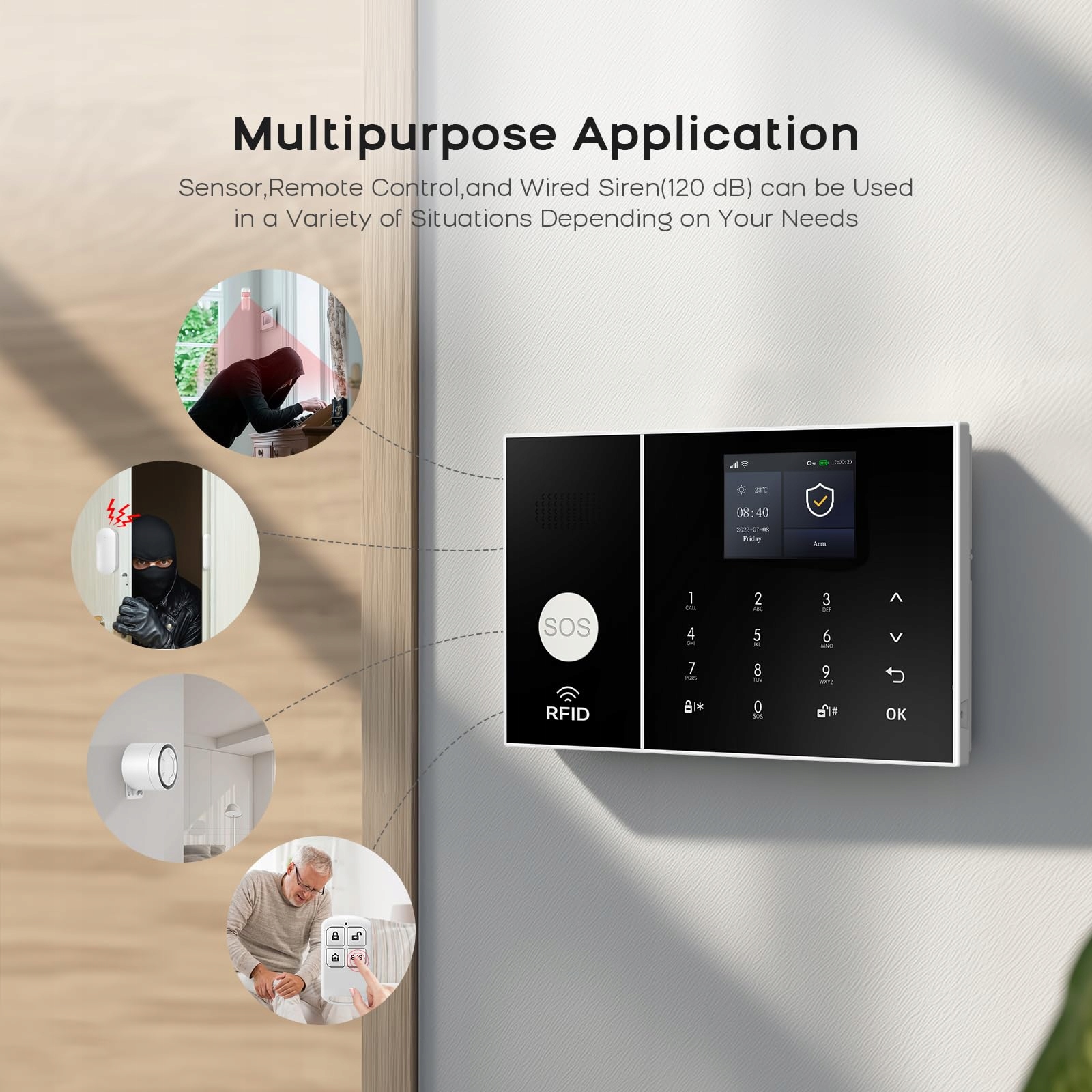 PGST System alarmowy do domu i mieszkania z Wi-Fi (2,4 GHz) — miniatura 4