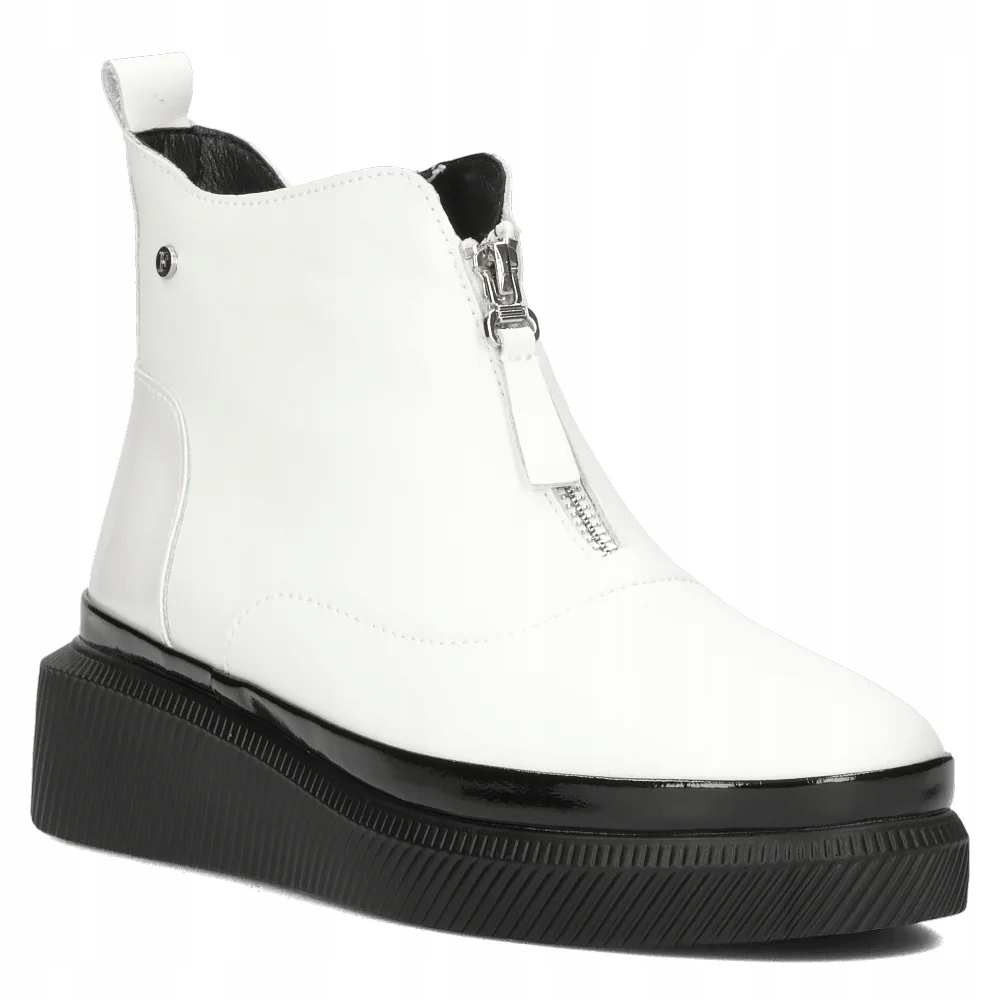 Buty damskie botki skórzane na platformie Filippo zamek r.40