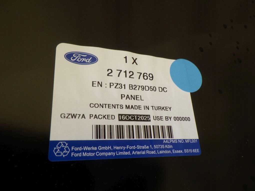 FORD TRANSIT CUSTOM MK2 II 22- parafango posteriore Destra