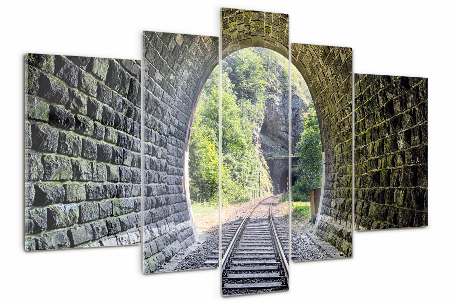 

Obraz szklany tryptyk do salonu Tunel kolejowy