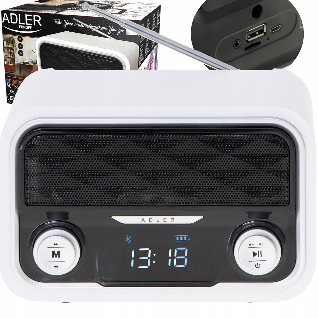 

Radio Odtwarzacz BLUETOOTH/FM/SD/USB/MP3 50STACJI
