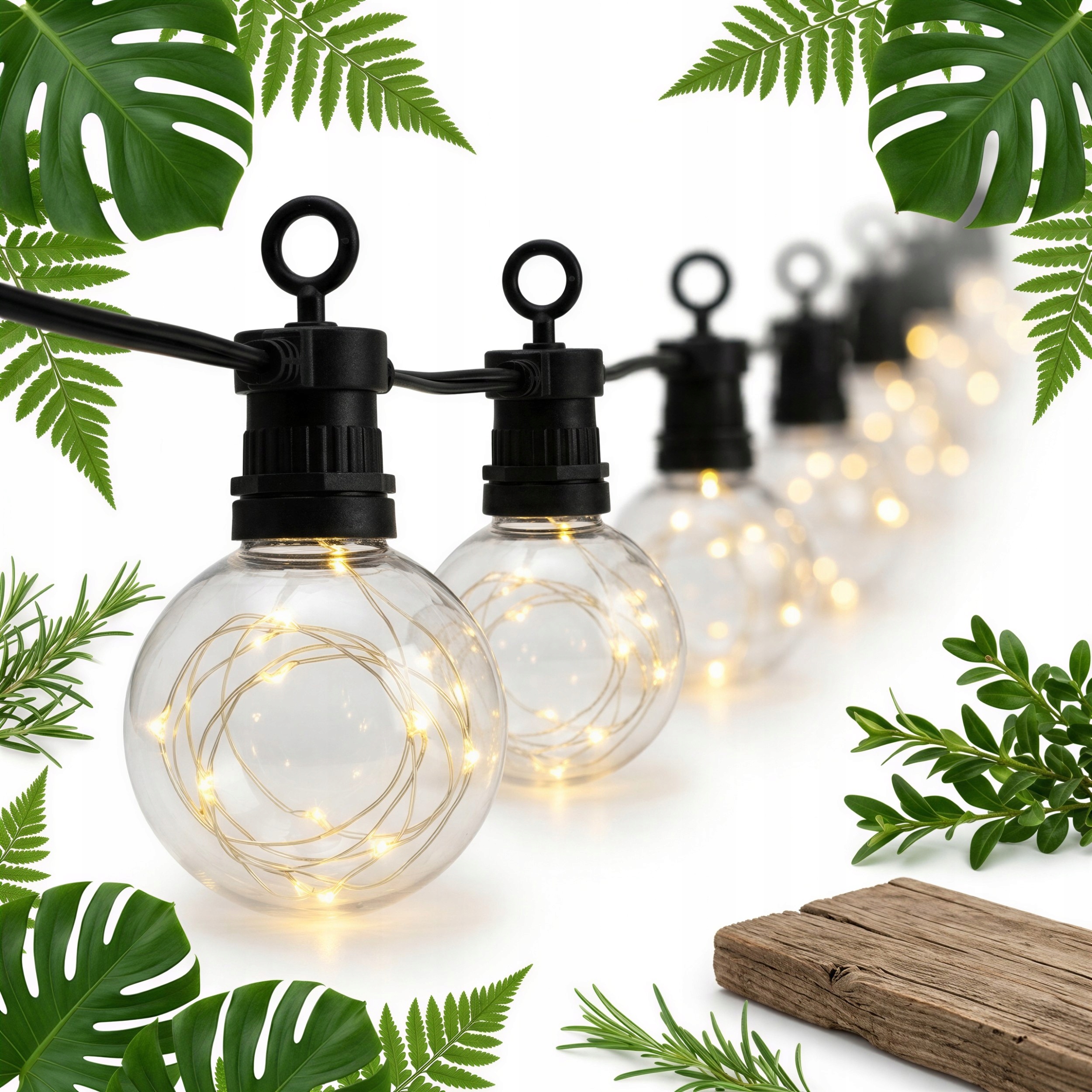 Světelná Zahradní Girlanda 7,5 M 10 X Led Žárovka Pro Vnitřní I Venkovní Použití