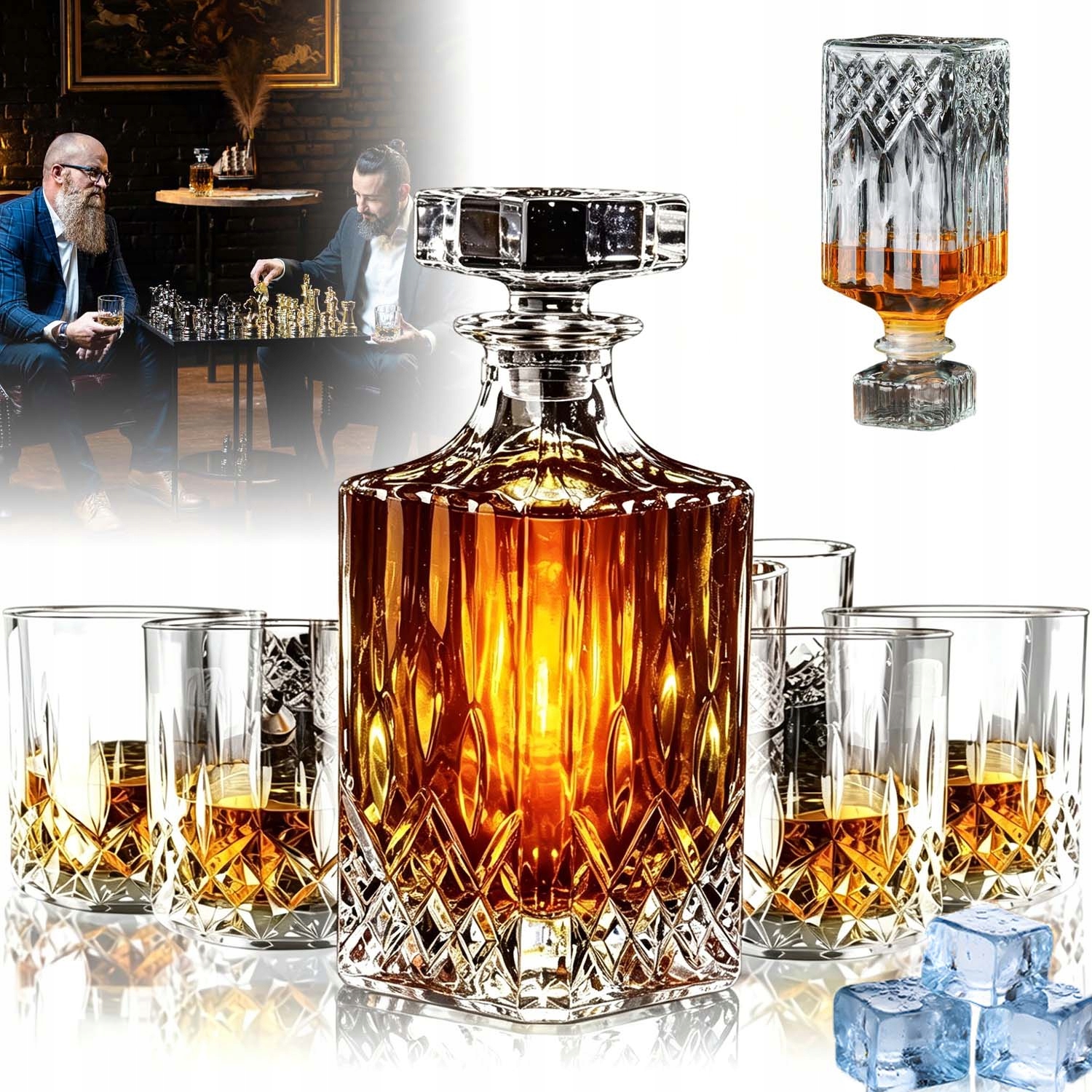 Sada Na Whisky Karafa S Sklenice Dárek Pro Chlapa Křišťál Bezolovnatý