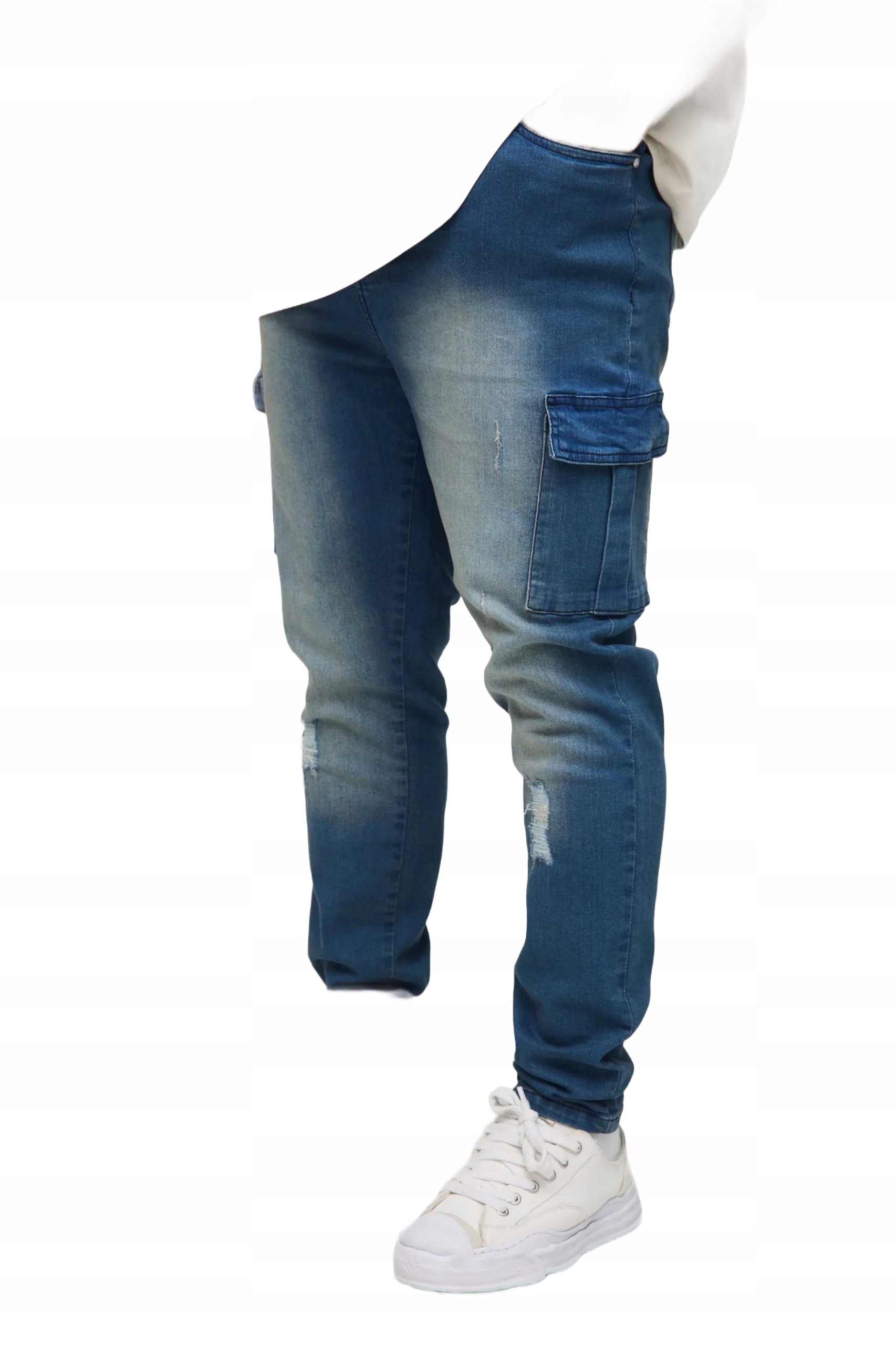 Boohooman Pánské Džíny S Otvory A Kapsami, Velikost Plus Size 44 Z3A