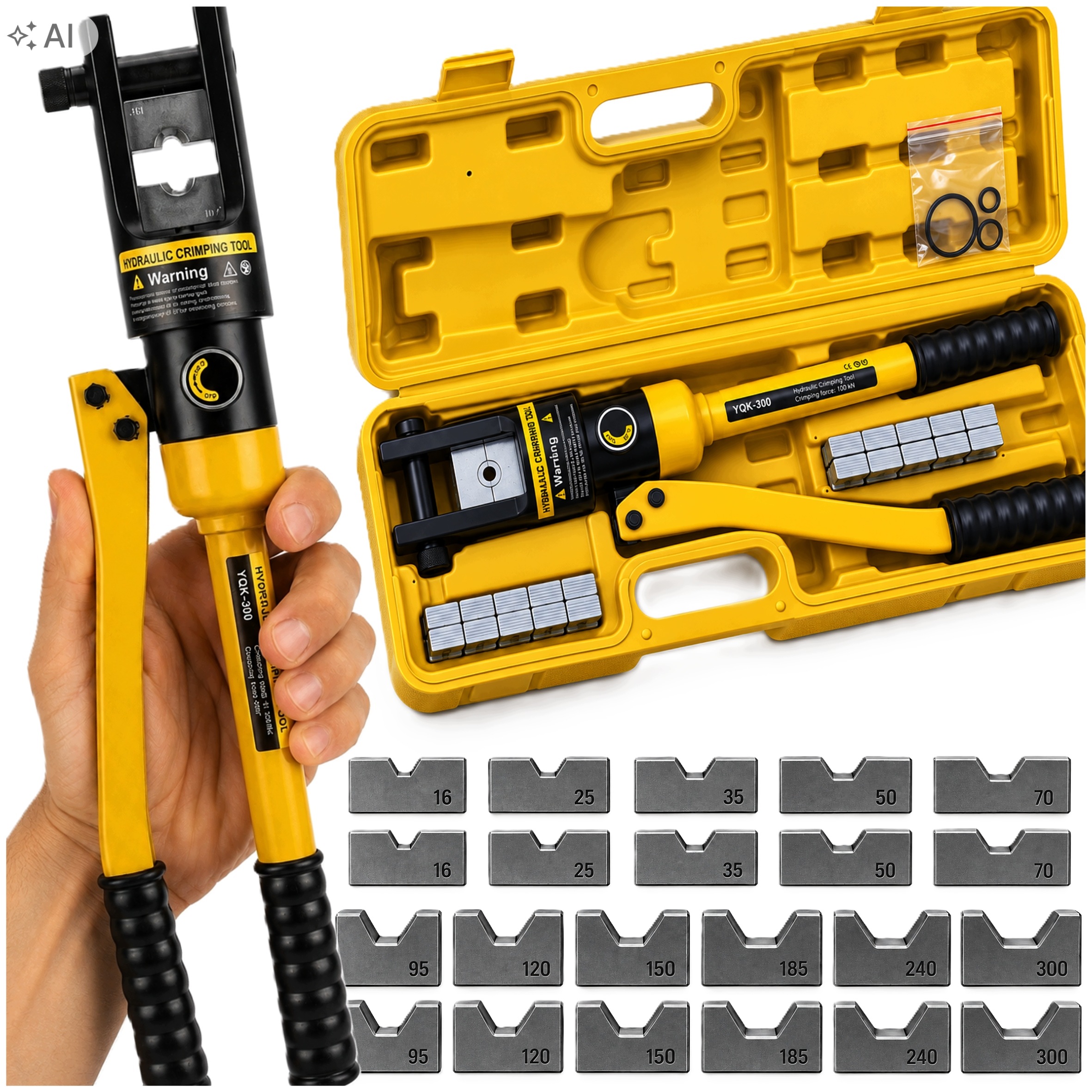 Hydraulická Svorka Pro Kabely Kabelů do 300 mm² Sada