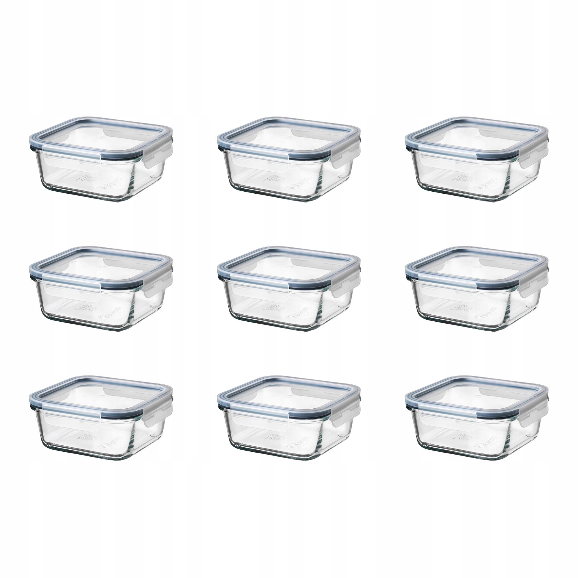 9 ks Nádoba na potraviny 600 ml s víkem Ikea 365+