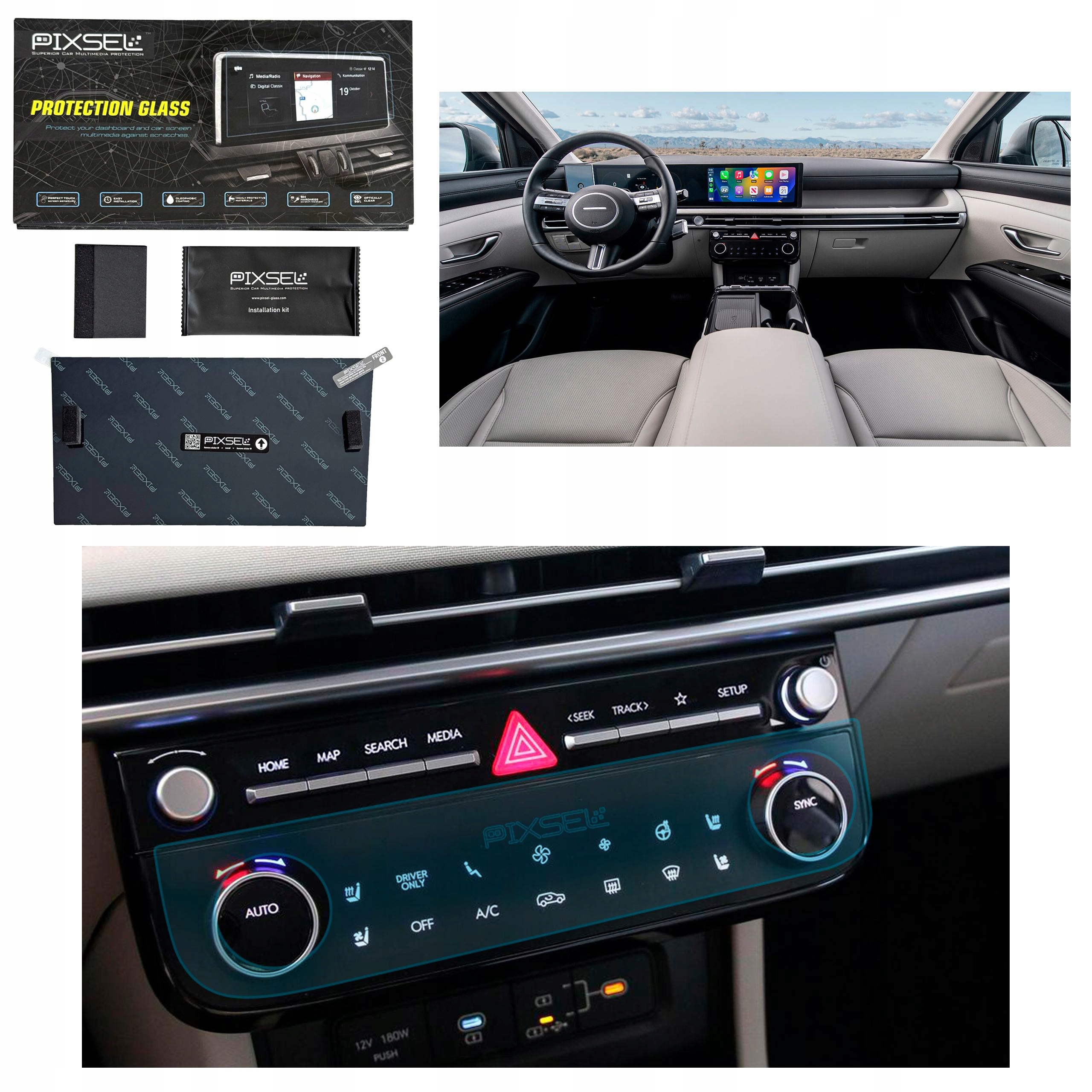 Antyodciskowe Matowe Szkło Ochronne Hyundai TUCSON-11.5“ 2024-