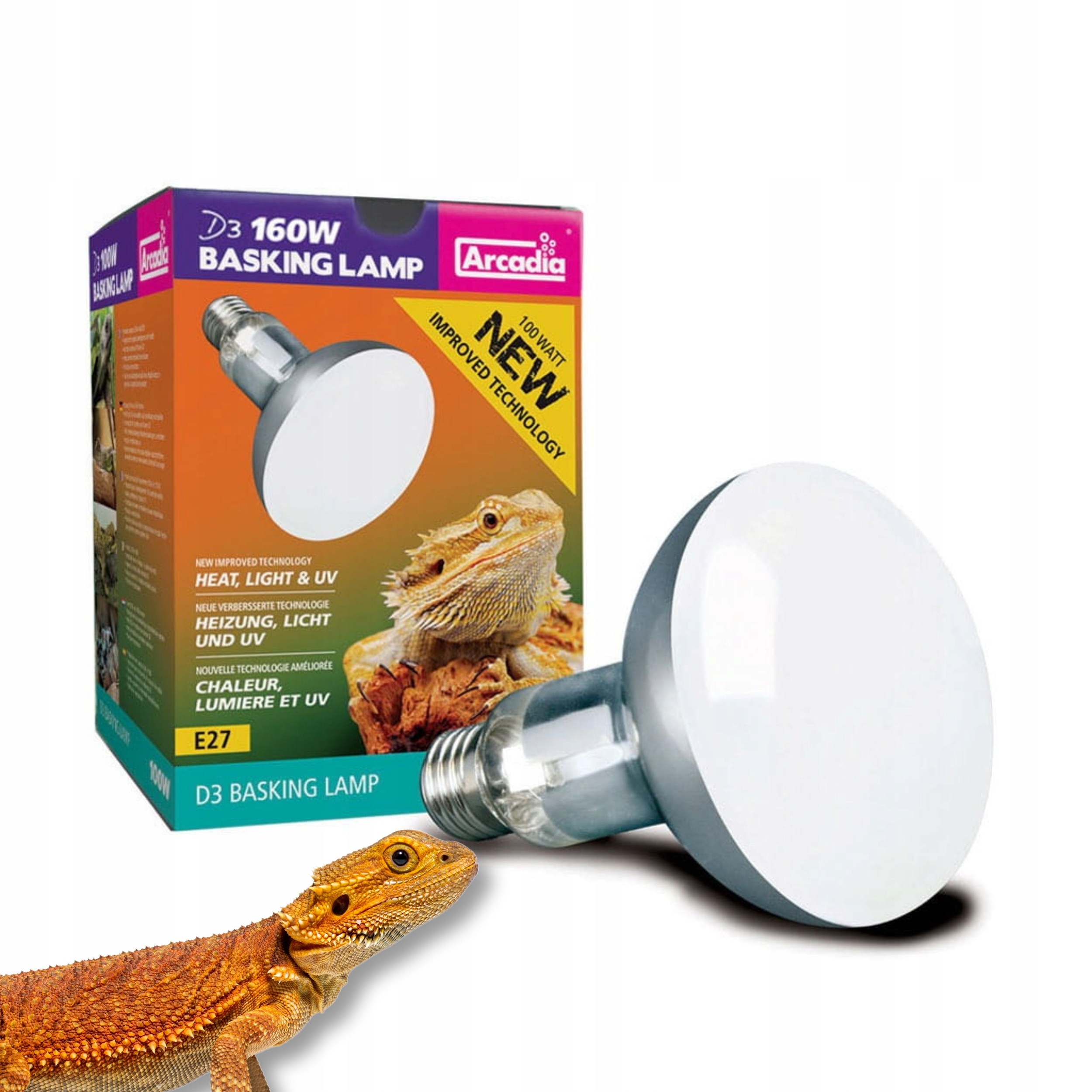 Levně Arcadia Rtuťová žárovka 160W Uv 3in1 d115 mm, barva 4000K