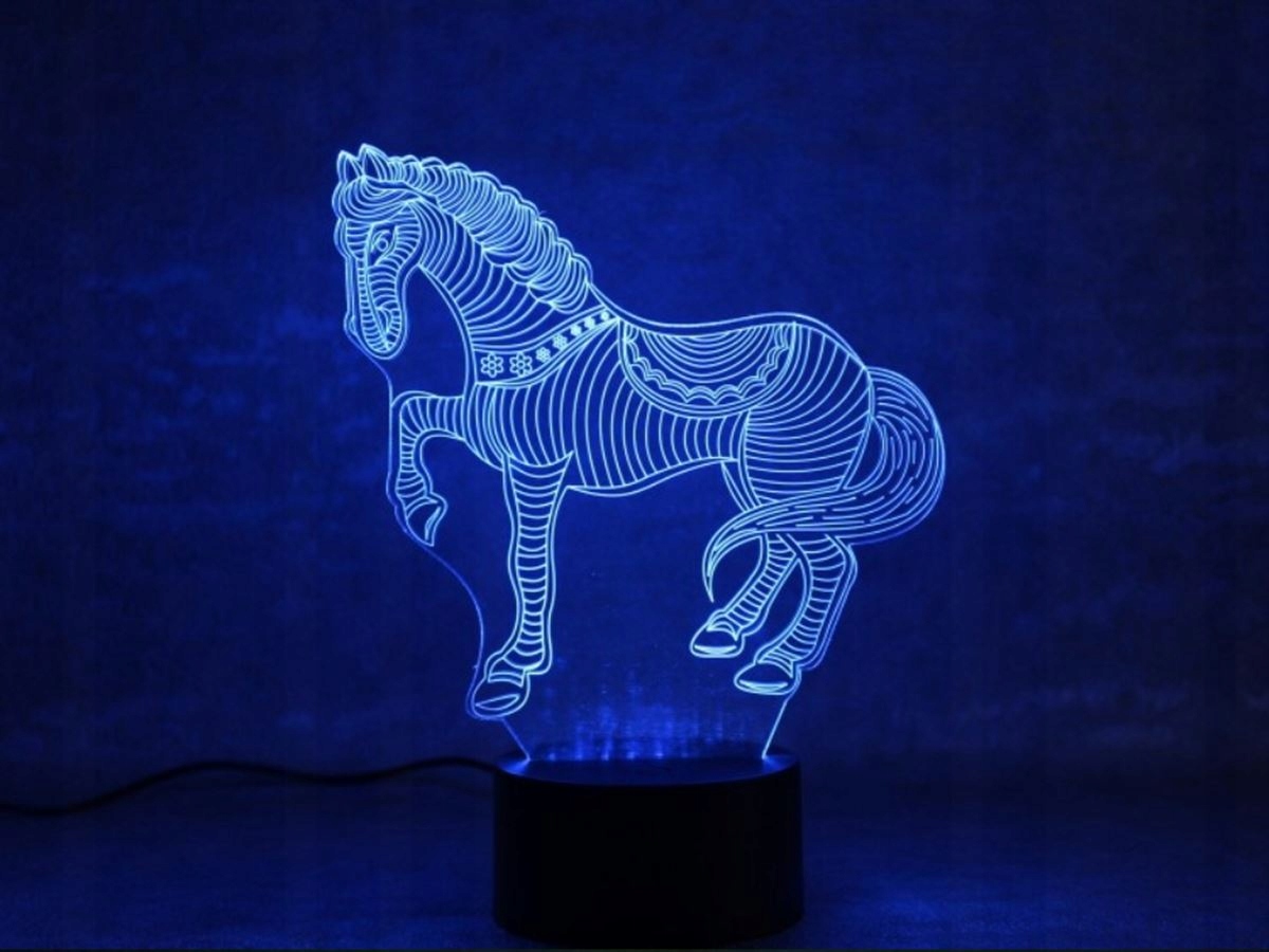 LAMPKA NOCNA 3D KOŃ PILOT PREZENT Kolekcja 3d