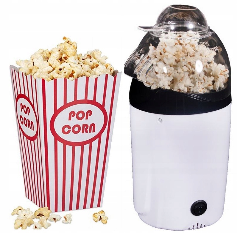 HIT! URZĄDZENIE MASZYNKA DO POPCORNU BEZ TŁUSZCZU Kolor dominujący biały