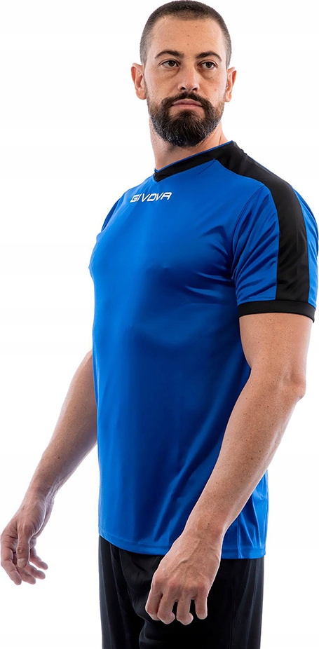 Koszulka Givova Revolution Interlock Niebiesko-czarna MAC04 0210 r XL