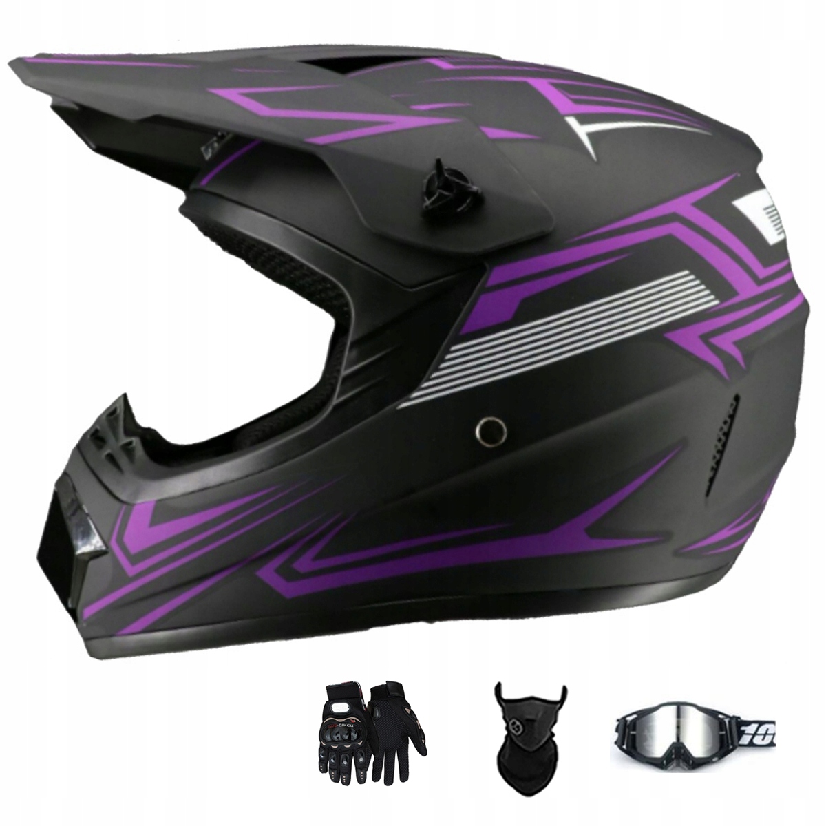 Motocyklová Přilba Lehká Enduro Quada Brýle Rukavice Maska XL