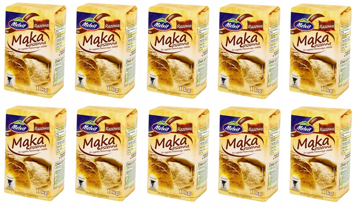 Levně 10x 1 kg Melvit Jednorázová pšeničná mouka Typ 1850 Svařovací