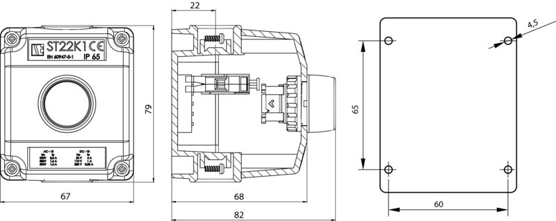 Kaseta sterownicza ST22K1-02-1 przycisk STOP Marka Spamel