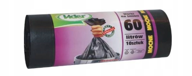 Ekologiczne worki na śmieci grube mocne LIDER 60 l 10 szt. Marka Lider