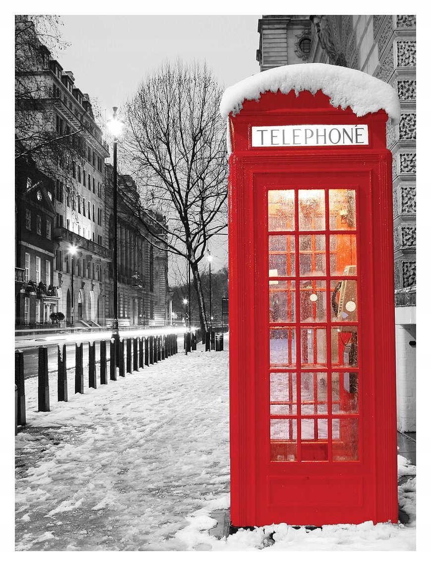 Fototapeta Zimný Londýn Červená vinylová búdka 184x254 lepidlo