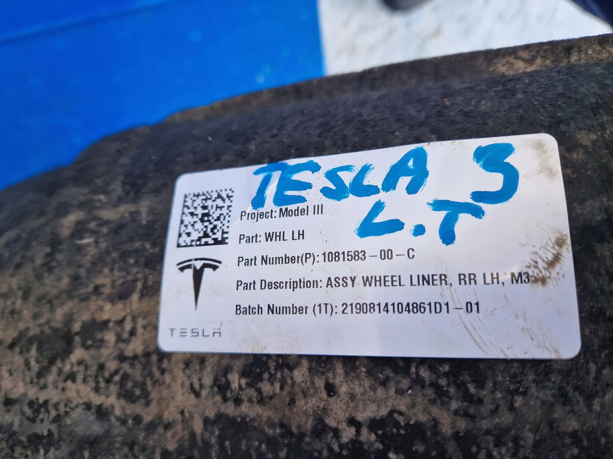 parasale sinistro posteriore TESLA MODEL 3 2017R->