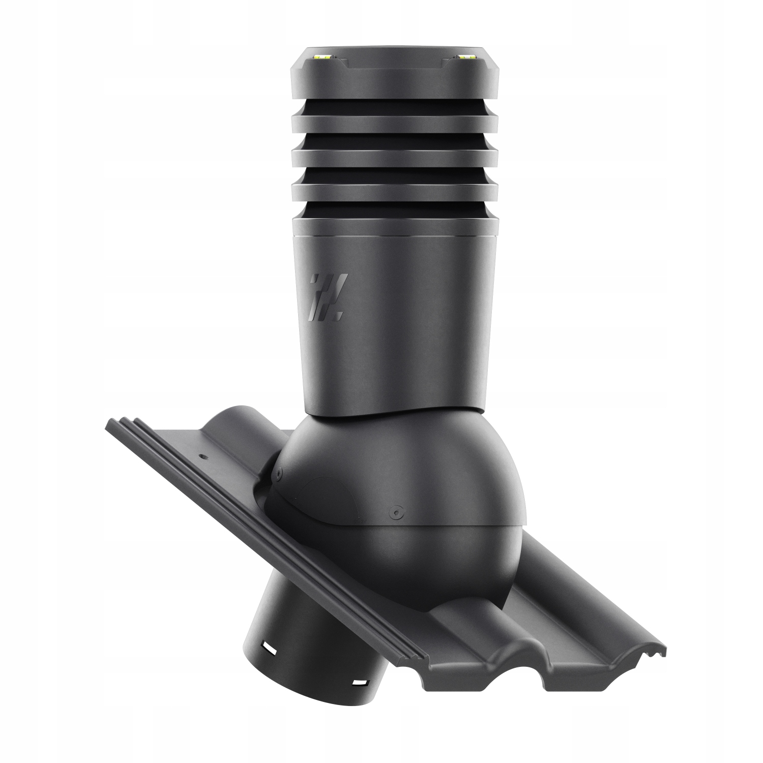 Větrací komín ECO125 střešní taška Creaton Heidelberg Planar Grafitová