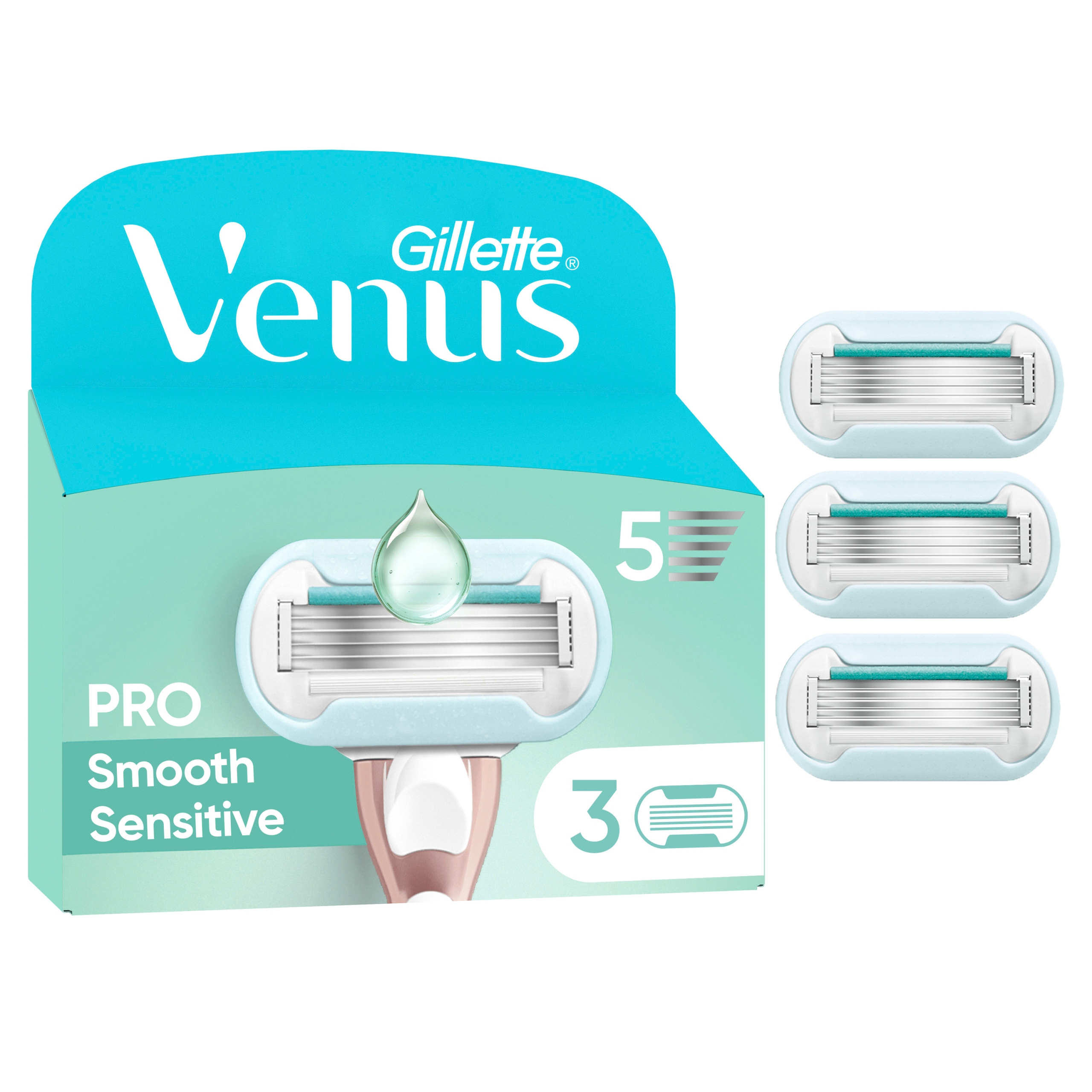 Gillette Venus Pro Smooth Sensitive Náhradní břity pro ženy 3ks – 1 balení