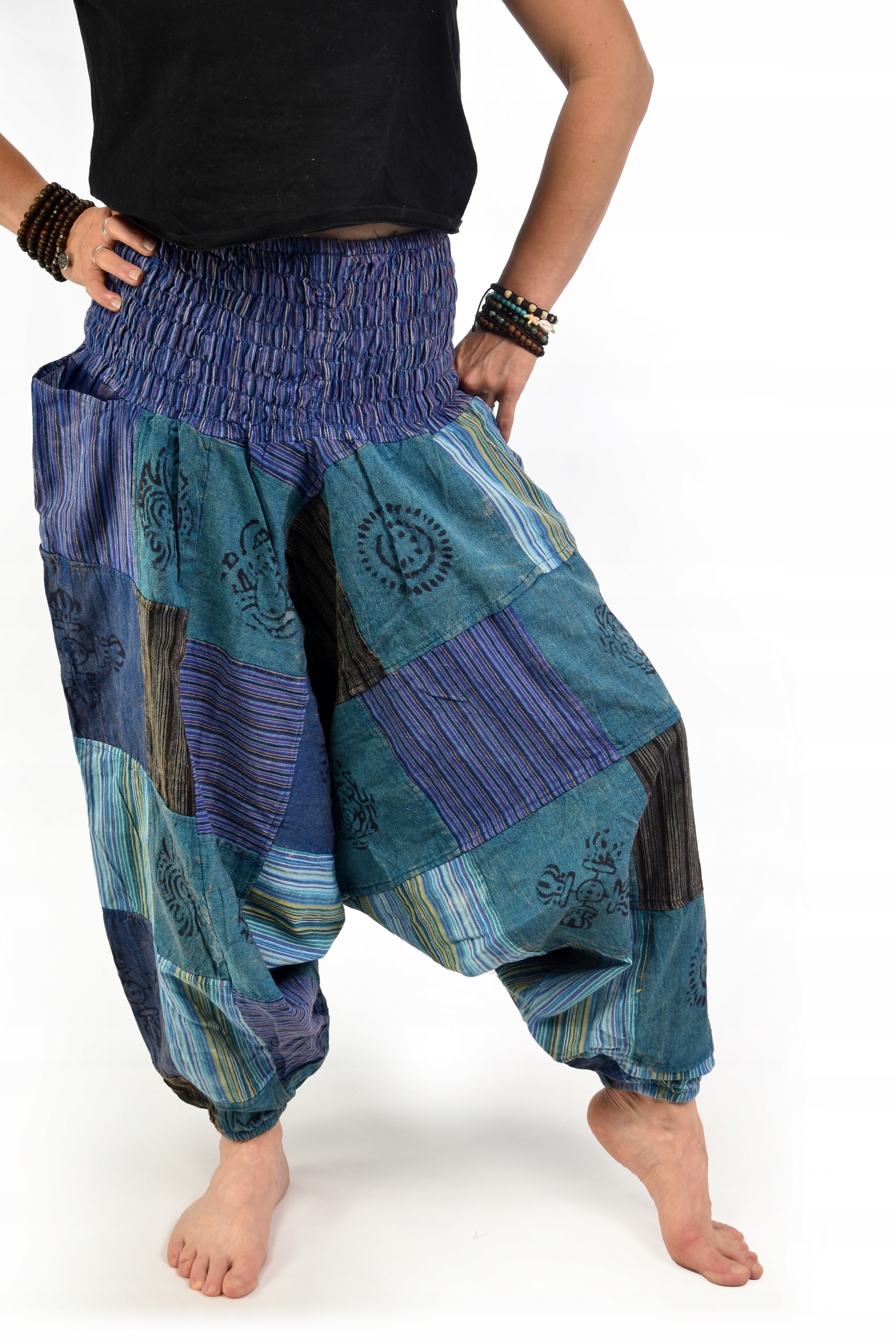 Szarawary NEPAL Alladynki SZEROKA GUMA patchwork Stan (wysokość w pasie) inny