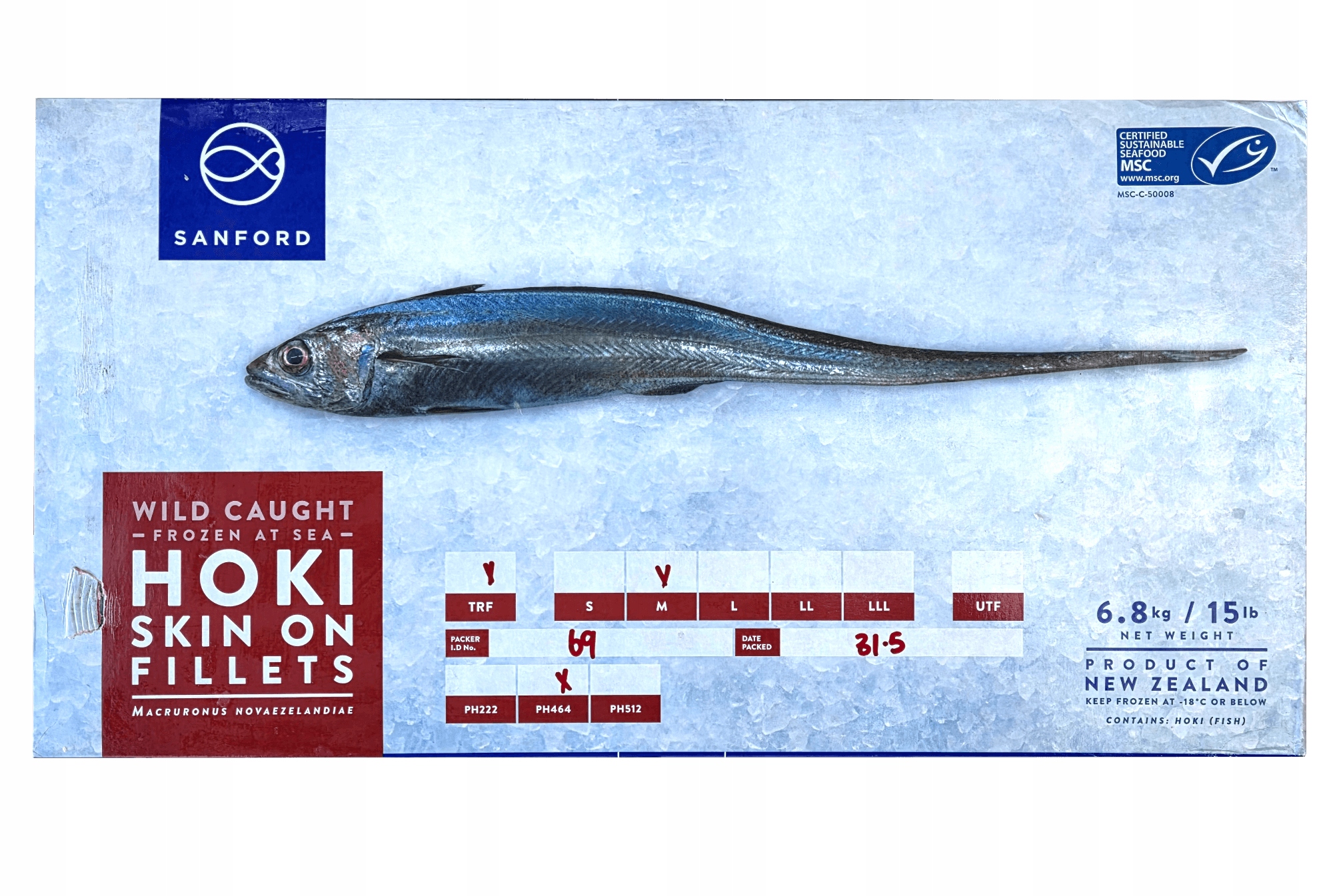 Miruna nowozelandzka filet premium ze skóra 115-175g Amaltal 6,8kg