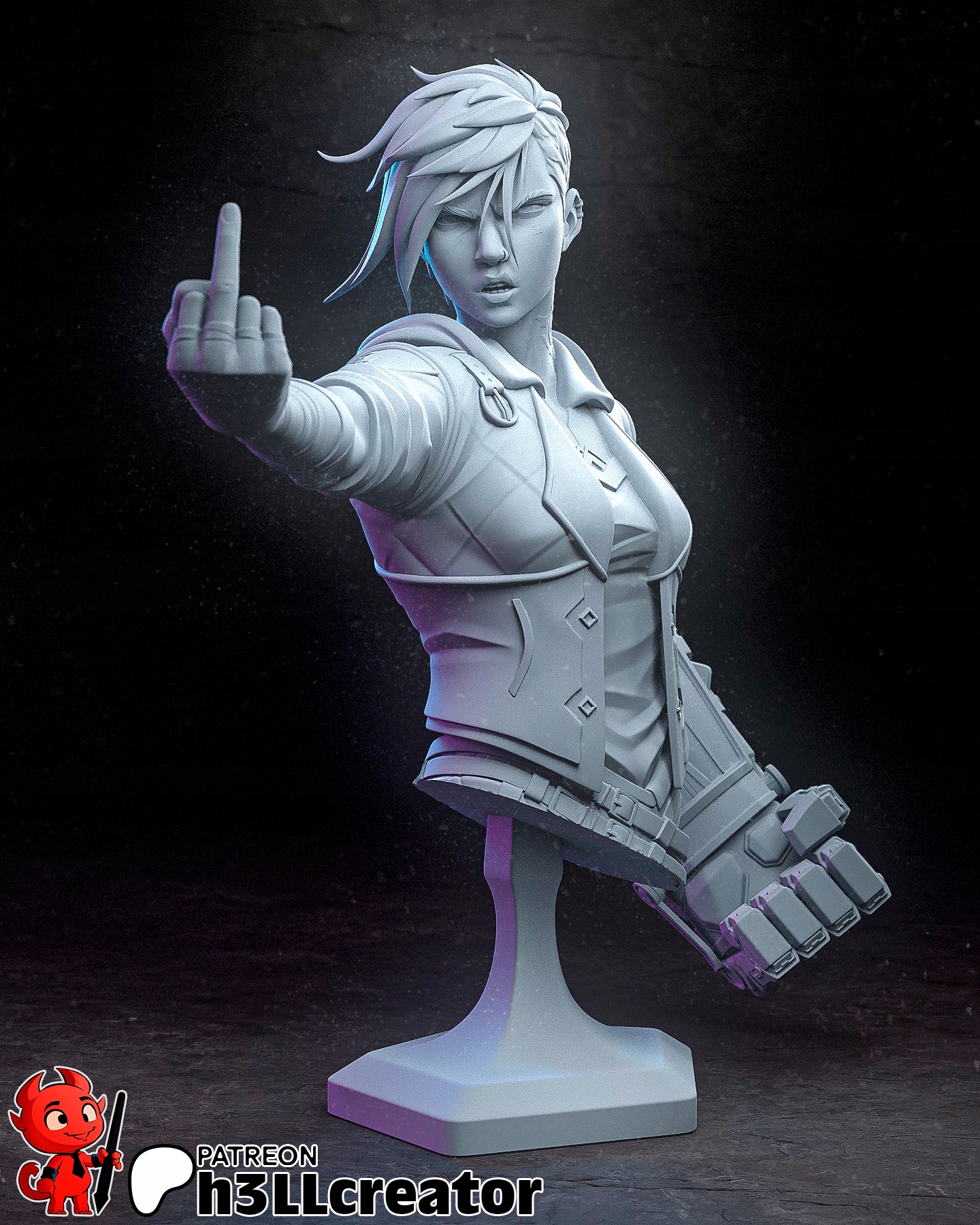 Figurka Vi Arcane Leauge of Legends Popiersie H3ll Creator 3D tisk Dárek