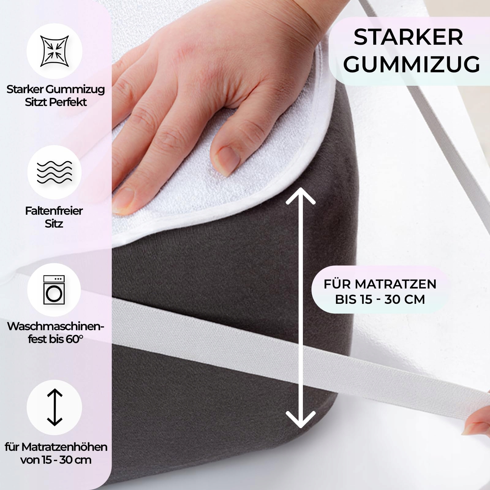 BUYMAX Ochraniacz Na Materac 100x200cm Wodoodporny Zestaw 2 Sztuki Oeko-Tex — miniatura 3