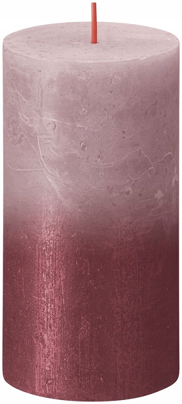

Świeca Rustic 130/68 Sunset pudrowy róż czerwień